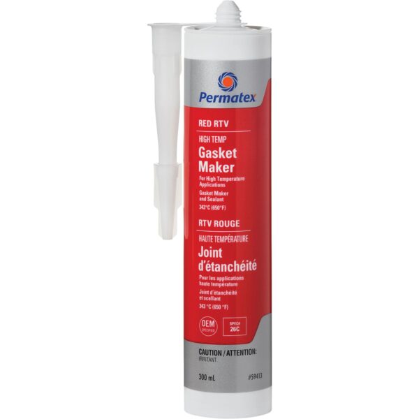Hi-Temp Red RTV Gasket Maker, 300 ml, Tube, Red