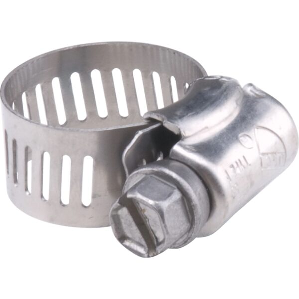 Hose Clamps - Stainless Steel Band & Screw, Min Dia. 3/8", Max Dia. 7/8"
