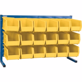 Louvered Rack with Bins, 18 Bins, 36″ W x 8-1/4″ D x 22″ H