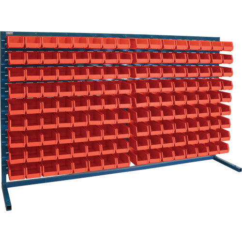 Louvered Rack with Bins, 144 Bins, 72" W x 15" D x 40" H