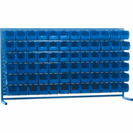 Louvered Rack with Bins, 72 Bins, 72″ W x 15″ D x 40″ H