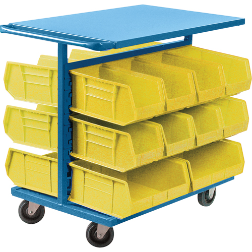 Bin Cart with Bins, Double-sided, 20 bins, 24" W x 38-1/2" D x 36-1/2" H