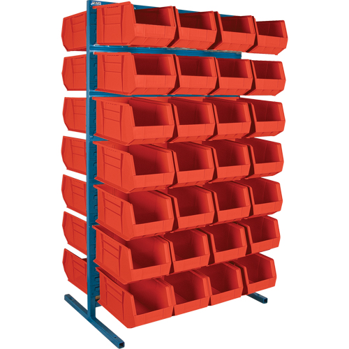 Double-Sided Stationary Bin Rack, 36" W x 24" D x 61" H, 56 Bins