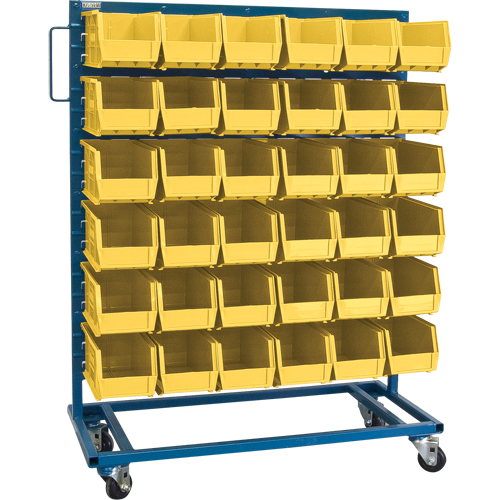 Single-Sided Mobile Bin Rack, Single-sided, 36 bins, 36" W x 16" D x 46-1/2" H