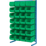 Single-Sided Stationary Bin Rack, 36" W x 12" D x 61" H, 28 Bins