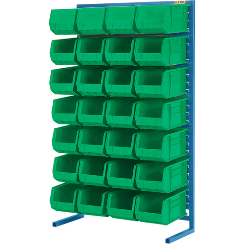 Single-Sided Stationary Bin Rack, 36" W x 12" D x 61" H, 28 Bins