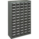 KPC-500 Parts Cabinet, Galvanized Steel, 60 Drawers, 22-3/5" x 8-7/10" x 36-9/10", Grey