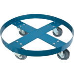 Drum Dolly, Steel, 1000 lbs. Capacity, 24" Diameter, Polyurethane Casters