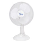 Oscillating Desk Fan with Push Buttons, 12" Diameter, 3 Speeds