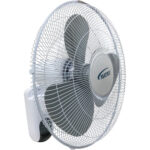 Wall Mount Oscillating Fan, Commercial, 16" Dia., 3 Speeds