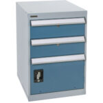 Pedestal Workbench with One Door & Two Drawers, 2 Drawers, 18" W x 21" D x 28" H