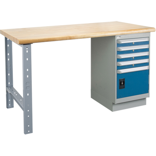 Heavy-Duty Workbench, Door w/ Drawer Combination, 1500 lbs. Cap., 60" W x 24" D, 34" H