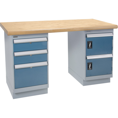 Heavy-Duty Workbench, Door & Drawers, 1500 lbs. Cap., 60" W x 24" D, 34" H