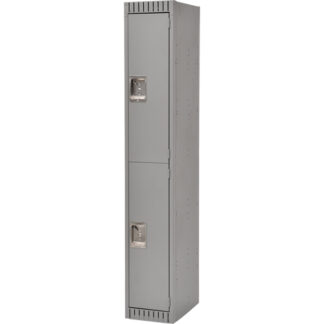 Lockers, 2 -tier, 12" x 18" x 72", Steel, Grey, Rivet (Assembled)