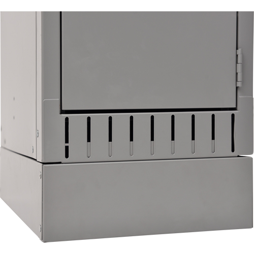Raised Base, 1 Banks, 4" H x 12" W x 18" D, Grey, Steel