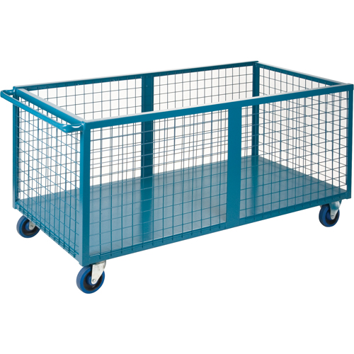 Wire Mesh Box Truck, Steel, 75" L x 30" W x 31.5" H, 30 cu. ft. Volume, 1200 lbs. Capacity