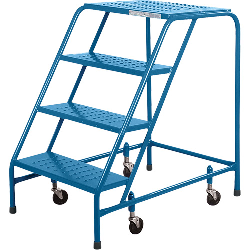 CSA Rolling Step Ladder with Locking Step, 4 Steps, 22" Step Width, 37" Platform Height, Steel
