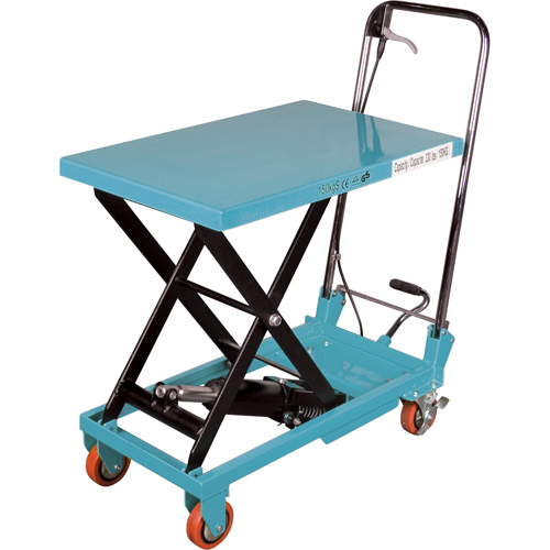 Heavy-Duty Hydraulic Scissor Lift Table, 27-1/2" L x 17-3/4" W, Steel, 330 lbs. Capacity