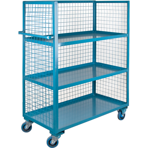 Wire Mesh Utility Cart, Steel, 30" x 63" x 75", 2400 lbs. Capacity