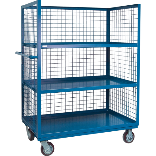 Wire Mesh Utility Cart, Steel, 30" x 63" x 51", 2400 lbs. Capacity