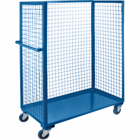 Wire Mesh Utility Cart, Steel, 24" x 63" x 48", 1200 lbs. Capacity