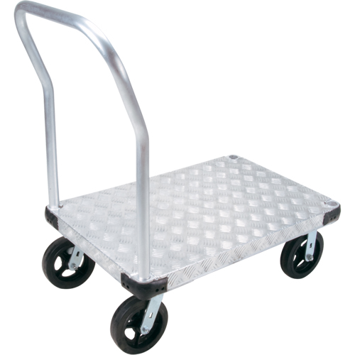 Aluminum Platform Truck, 30" W x 60" L, 2000 lbs. Cap., Mold-on Rubber Wheels