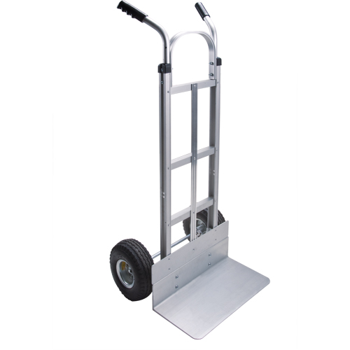 Knocked Down Hand Truck, Dual Handle, Aluminum, 52" Height, 500 lbs. Capacity
