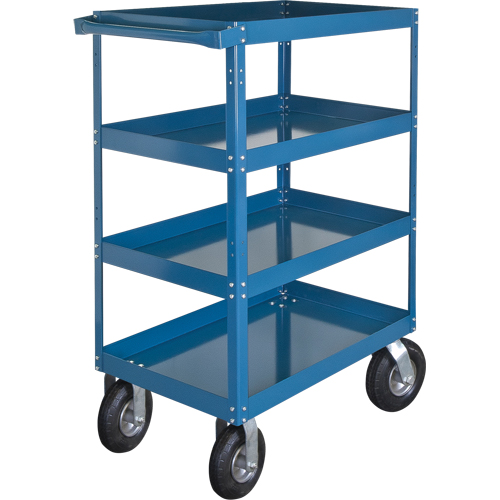 Shelf Carts , 4 Tiers, 24" W x 65" H x 48" D, 900 lbs. Capacity