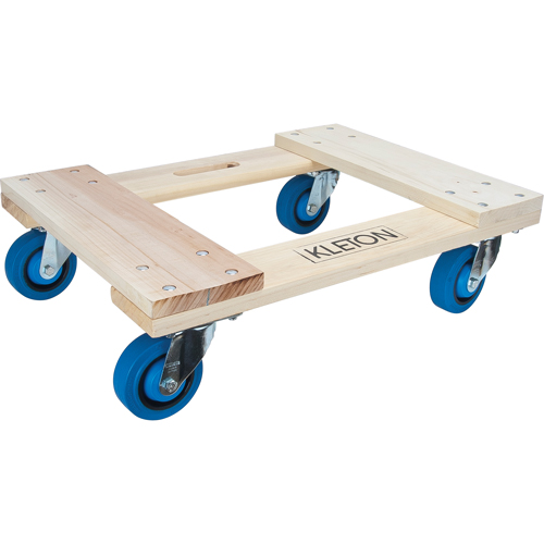 Hardwood Dolly, Rubber Wheels, 1400 lbs. Capacity, 18" W x 30" D x 7" H