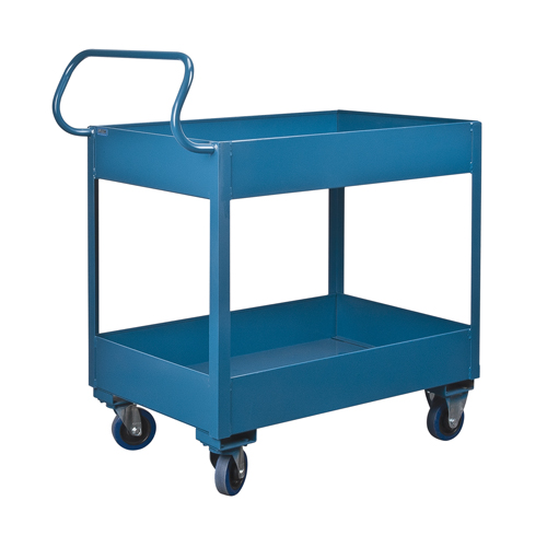 Deep Lipped Service Cart, 2 Tiers, 24" W x 47" H x 36" D, 1200 lbs. Capacity