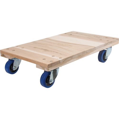 Heavy-Duty Solid Wood Dollies, Rubber Wheels, 1400 lbs. Capacity, 18" W x 30" D x 7" H