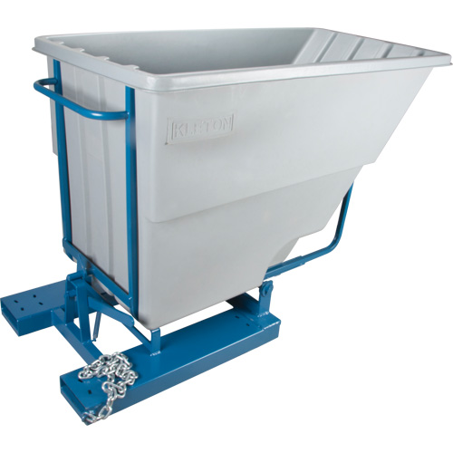 Self-Dumping Hopper, Polyethylene, 1-1/10 cu.yd, Grey