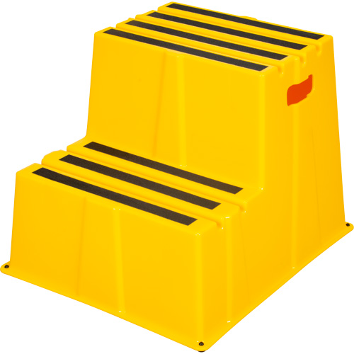 Industrial Step Stool, 2 Steps, 26" x 22-7/16" x 19-11/16" High