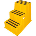 Industrial Step Stool, 3 Steps, 34-13/16" x 22-7/16" x 29-1/8" High