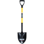 Round Point Shovels, Tempered Steel Blade, Fibreglass, D-Grip Handle