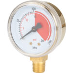 Brass Gauge, 2" , 30 psi, Bottom Mount, Analogue