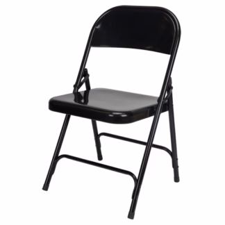 Folding Chair, Steel, Black, 300 lbs. Weight Capacity