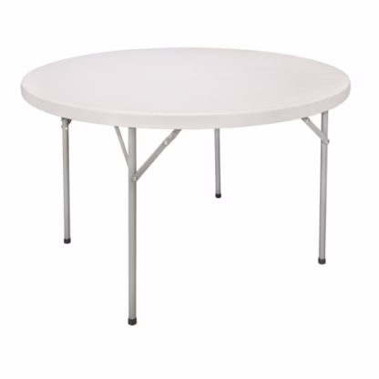 Folding Table, Round, 48" L x 48" W, Polyethylene, White