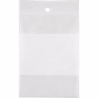 White Block Poly Bags, Reclosable, 4" x 3", 2 mils