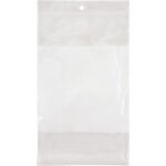 White Block Poly Bags, Reclosable, 8" x 5", 2 mils
