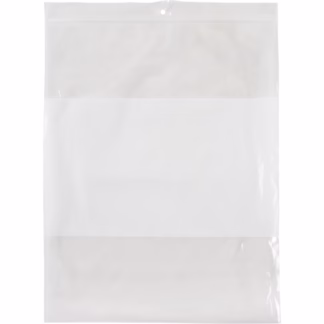 White Block Poly Bags, Reclosable, 10" x 8", 2 mils