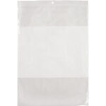 White Block Poly Bags, Reclosable, 12" x 9", 2 mils