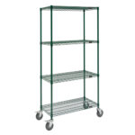 Wire Shelf Cart, Epoxy Finish, 60" x 69" x 24", 800 lbs. Capacity