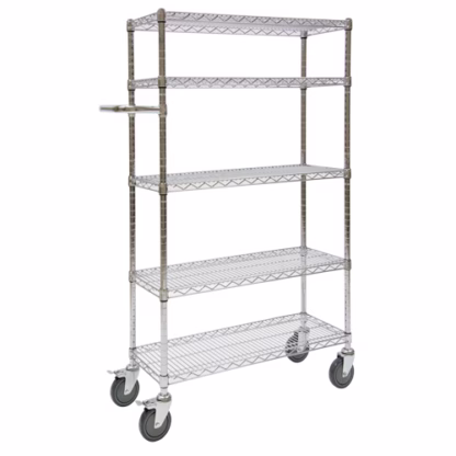 Push Cart, Chrome Plated, 60" x 60" x 14", 800 lbs. Capacity