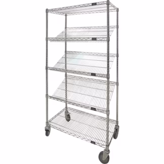 Slanted Shelf Cart, 5 Tiers, 24" W x 69" H x 48" D