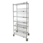 Slanted Shelf Cart, 7 Tiers, 24" W x 80" H x 48" D