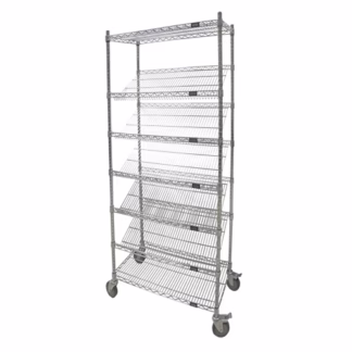 Slanted Shelf Cart, 7 Tiers, 24" W x 80" H x 48" D