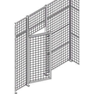 Standard-Duty Wire Mesh Partition Swing Door, 4' W x 7' H