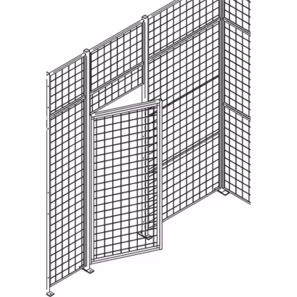 Standard-Duty Wire Mesh Partition Swing Door, 3' W x 7' H