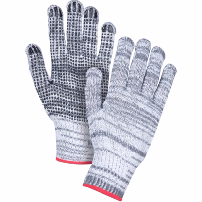 Dotted String Knit Gloves, Poly/Cotton, Single Sided, 7 Gauge, Small